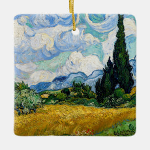 Vincent Van Gogh - Wheat Field with Cypresses Ceramic Ornament