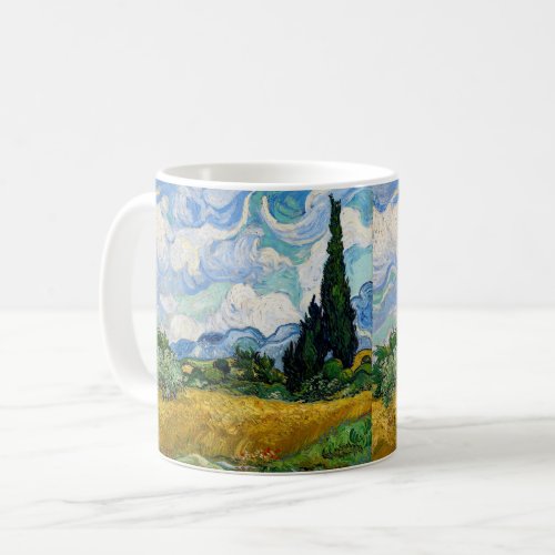 Vincent Van Gogh _ Wheat Field with Cypresses Coffee Mug