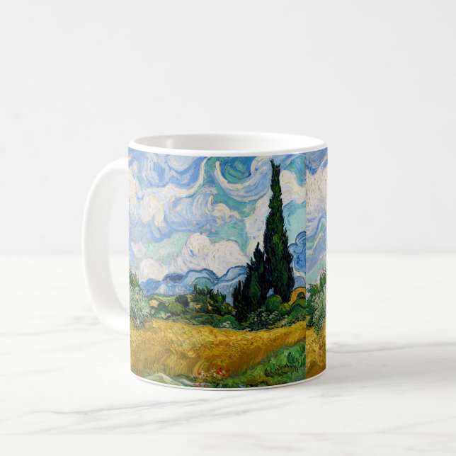 Vincent Van Gogh - Wheat Field with Cypresses Coffee Mug (Front Left)