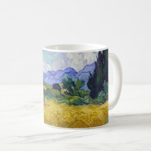 Vincent Van Gogh _ Wheat Field with Cypresses Coffee Mug