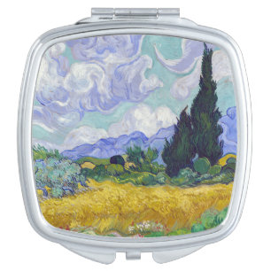 Vincent Van Gogh - Wheat Field with Cypresses Compact Mirror