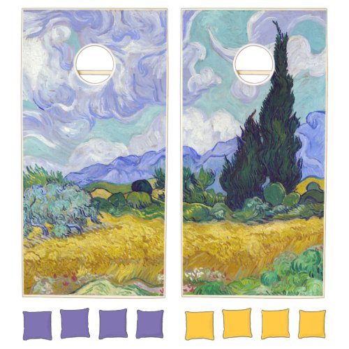 Vincent Van Gogh _ Wheat Field with Cypresses Cornhole Set