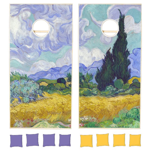 Vincent Van Gogh - Wheat Field with Cypresses Cornhole Set (Set)