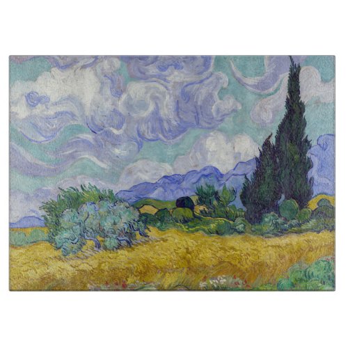 Vincent Van Gogh _ Wheat Field with Cypresses Cutting Board