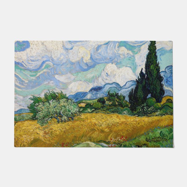 Vincent Van Gogh - Wheat Field with Cypresses Doormat (Front)