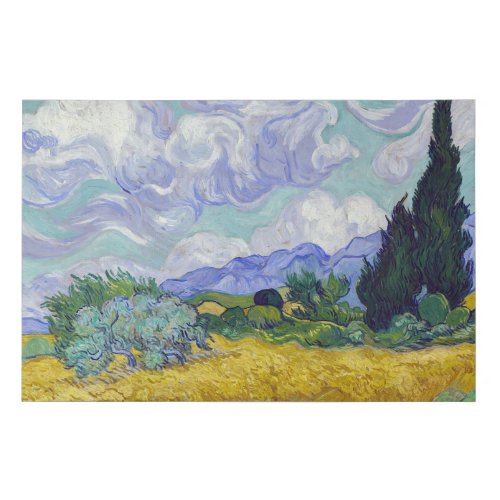 Vincent Van Gogh _ Wheat Field with Cypresses Faux Canvas Print