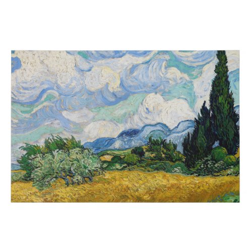 Vincent Van Gogh _ Wheat Field with Cypresses Faux Canvas Print