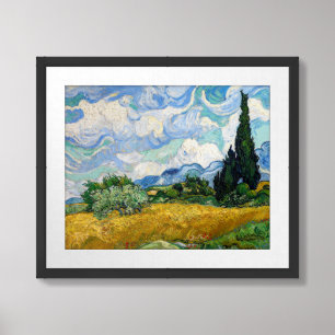 Vincent Van Gogh - Wheat Field with Cypresses Framed Art
