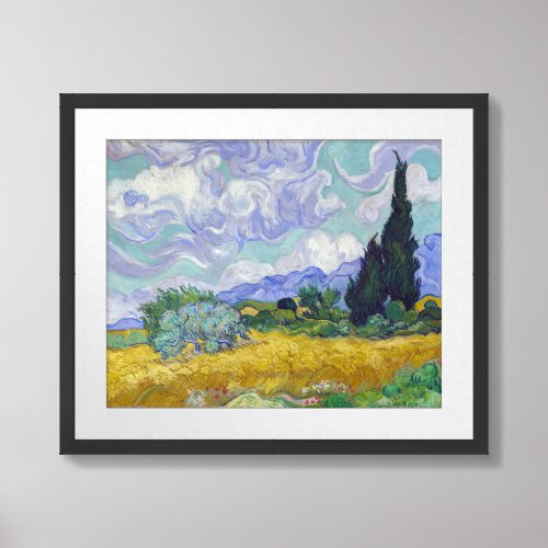Vincent Van Gogh _ Wheat Field with Cypresses Framed Art