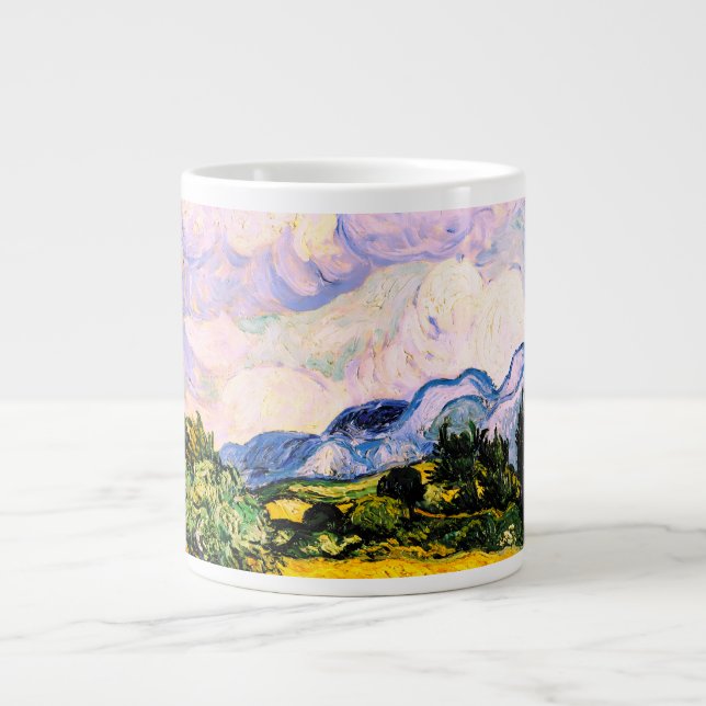 Vincent Van Gogh Wheat Field with Cypresses  Giant Coffee Mug (Front)
