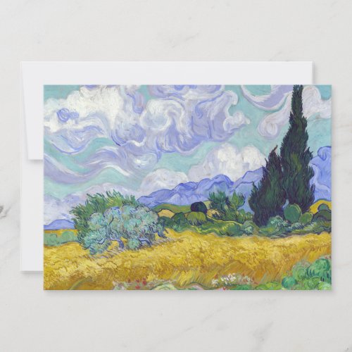Vincent Van Gogh _ Wheat Field with Cypresses Invitation