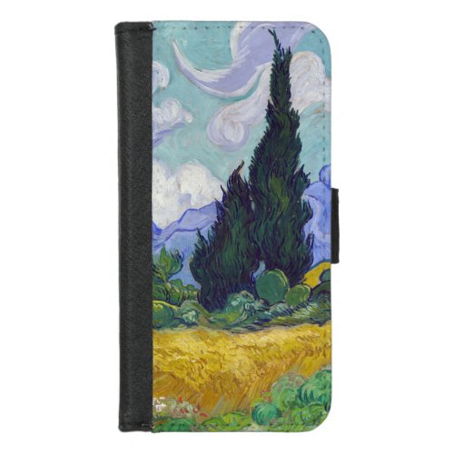 Vincent Van Gogh _ Wheat Field with Cypresses iPhone 87 Wallet Case