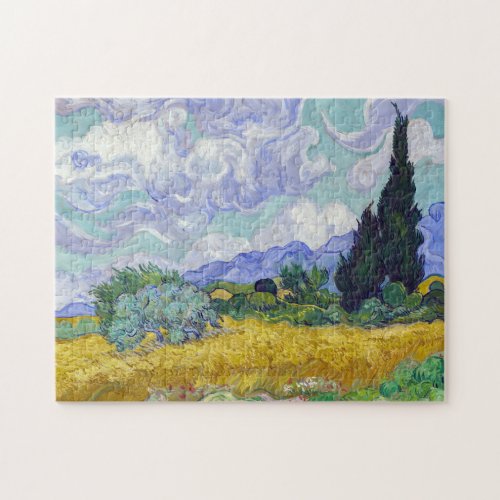 Vincent Van Gogh _ Wheat Field with Cypresses Jigsaw Puzzle