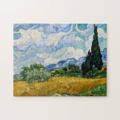 Vincent Van Gogh _ Wheat Field with Cypresses Jigsaw Puzzle