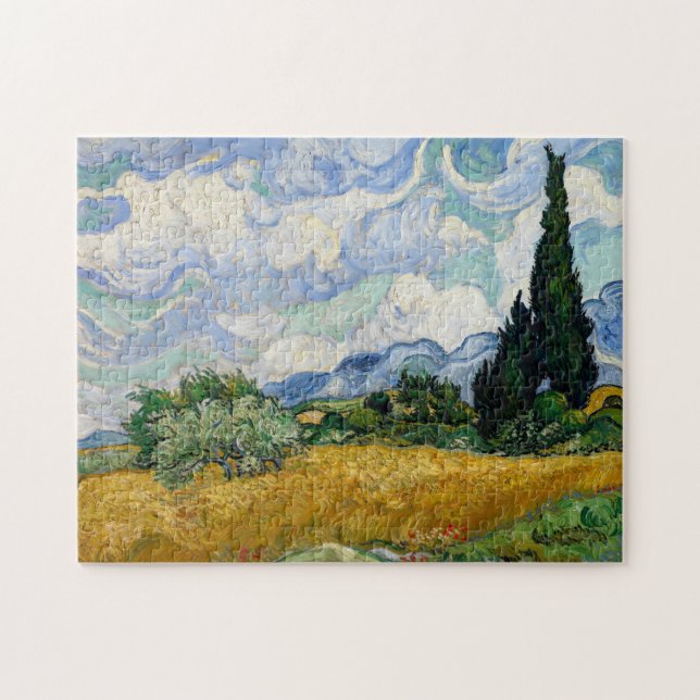 Vincent Van Gogh Wheat Field With Cypresses Jigsaw Puzzle (Horizontal)
