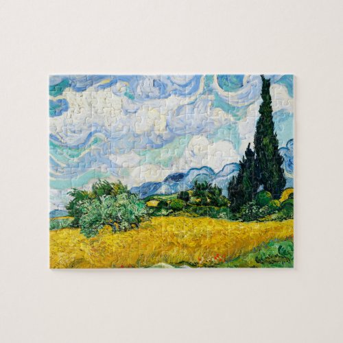 Vincent Van Gogh Wheat Field with Cypresses Jigsaw Puzzle