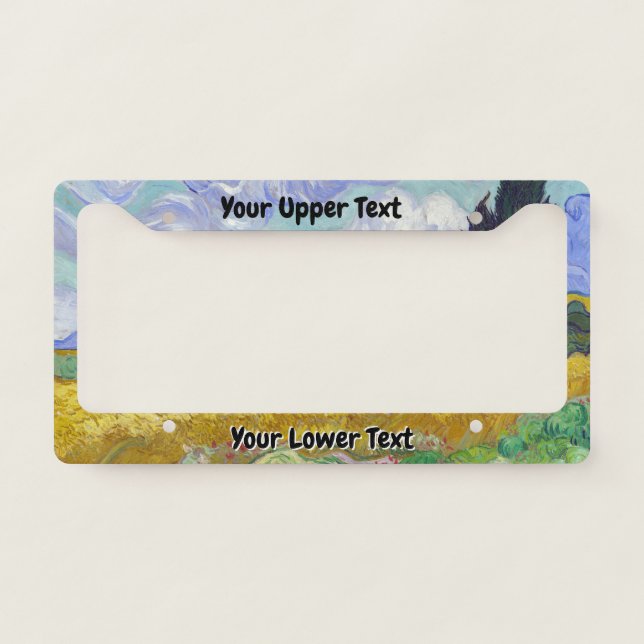 Vincent Van Gogh - Wheat Field with Cypresses License Plate Frame (Front)