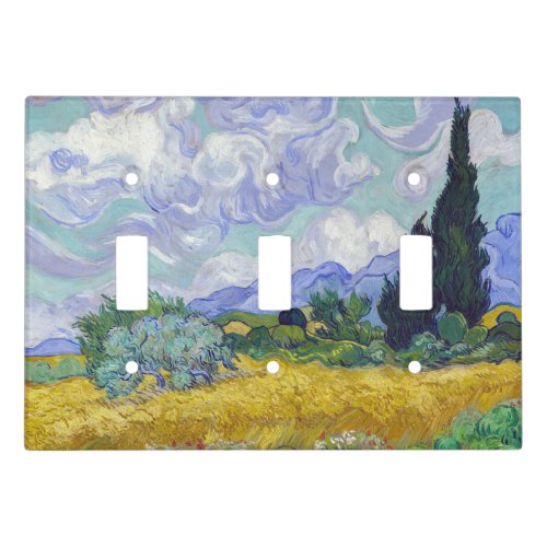 Vincent Van Gogh _ Wheat Field with Cypresses Light Switch Cover