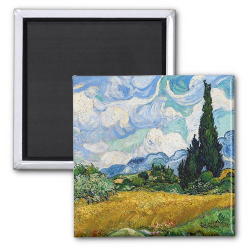 Vincent Van Gogh _ Wheat Field with Cypresses Magnet