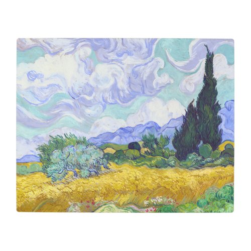Vincent Van Gogh _ Wheat Field with Cypresses Metal Print