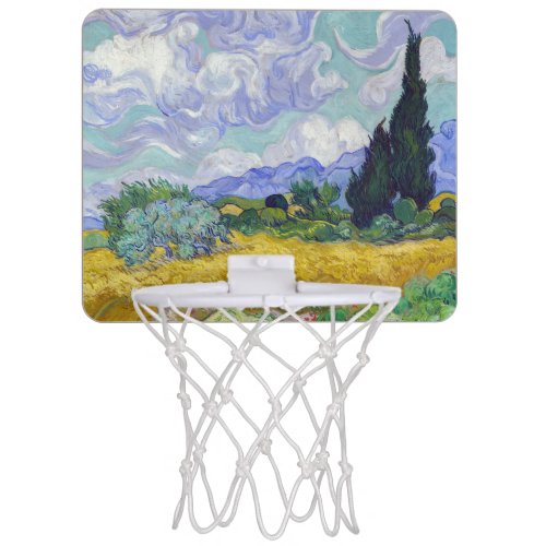 Vincent Van Gogh _ Wheat Field with Cypresses Mini Basketball Hoop