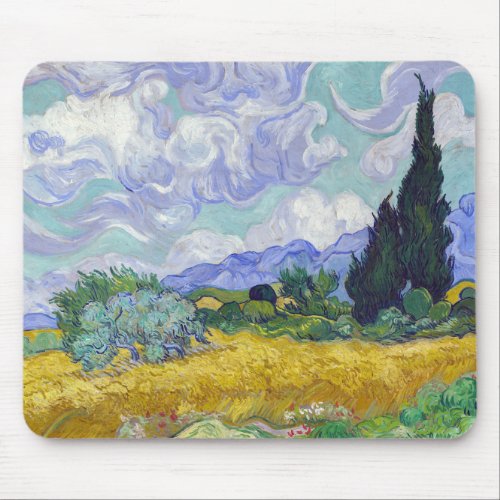 Vincent Van Gogh _ Wheat Field with Cypresses Mouse Pad
