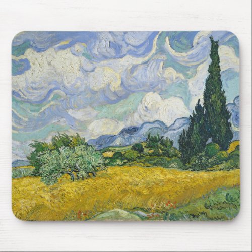 Vincent Van Gogh Wheat Field with Cypresses Mouse Pad