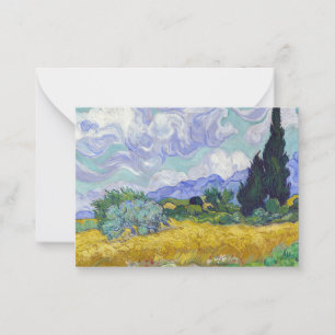Vincent Van Gogh - Wheat Field with Cypresses Note Card