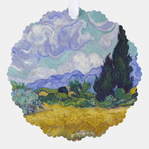 Vincent Van Gogh - Wheat Field with Cypresses Ornament Card