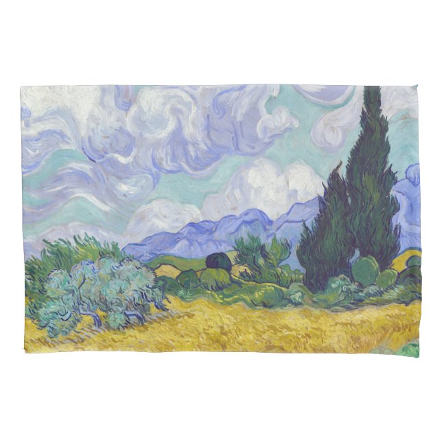 Vincent Van Gogh - Wheat Field with Cypresses Pillow Case (Front)