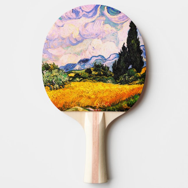 Vincent Van Gogh Wheat Field with Cypresses Ping Pong Paddle (Front)