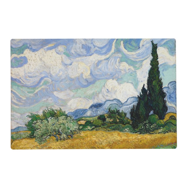 Vincent Van Gogh Wheat Field With Cypresses Placemat (Front)