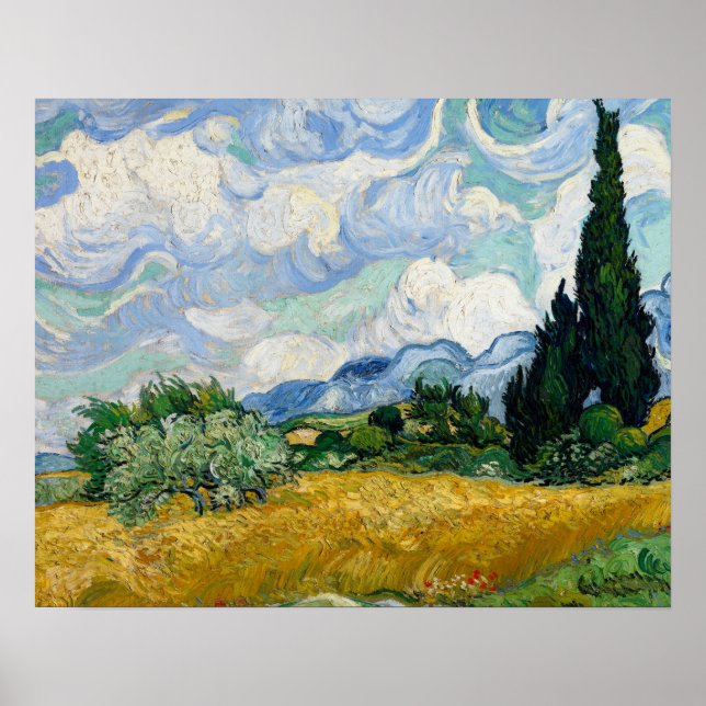 Vincent van Gogh - Wheat Field with Cypresses Poster (Front)