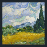 Vincent Van Gogh Wheat Field with Cypresses Poster<br><div class="desc">Beautiful artwork from 1889 by the famous painter Vincent Van Gogh,  one of my favorite artists from the impressionist period. This impressionism landscape art features tall green cypresses set against pretty swirling clouds above a wheat field.</div>