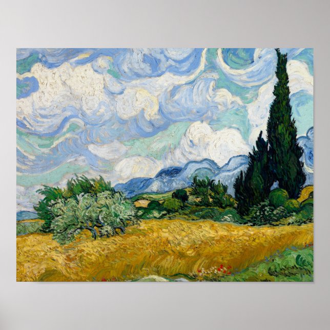 Vincent van Gogh - Wheat Field with Cypresses Poster (Front)
