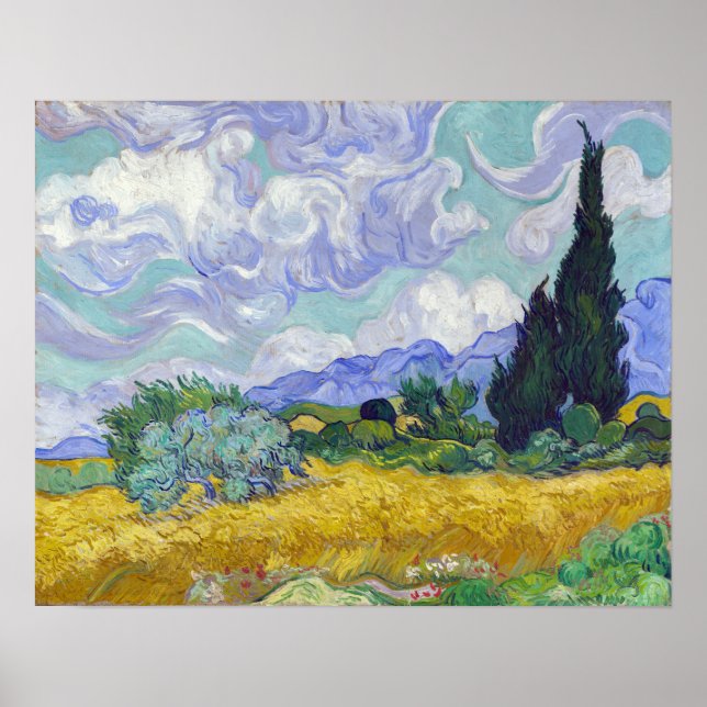 Vincent Van Gogh - Wheat Field with Cypresses Poster (Front)