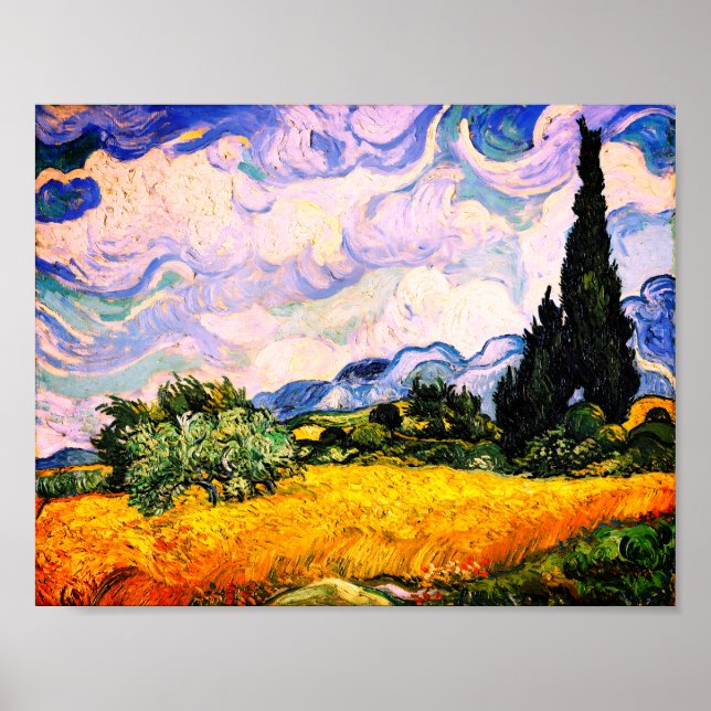 Vincent Van Gogh Wheat Field with Cypresses Poster (Front)