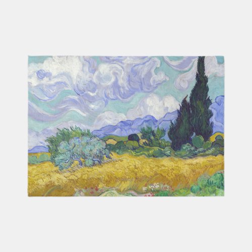 Vincent Van Gogh _ Wheat Field with Cypresses Rug