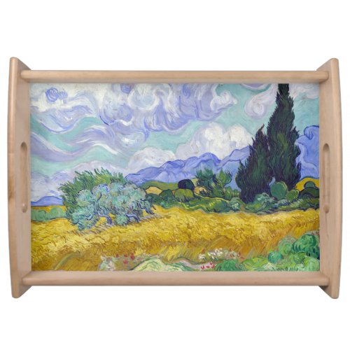 Vincent Van Gogh _ Wheat Field with Cypresses Serving Tray