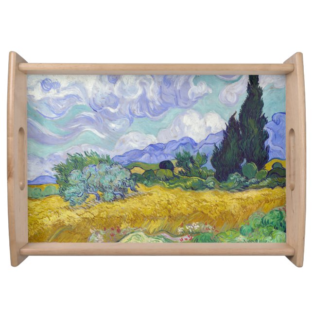 Vincent Van Gogh - Wheat Field with Cypresses Serving Tray (Front)
