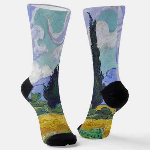 Vincent Van Gogh _ Wheat Field with Cypresses Socks