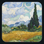 Vincent Van Gogh Wheat Field With Cypresses Square Sticker<br><div class="desc">Vincent Van Gogh Wheat Field With Cypresses Fine Art A Wheatfield with Cypresses (occasionally called A Cornfield with Cypresses) is any of three similar 1889 oil paintings by Vincent van Gogh, as part of his wheat field series. All were executed at the Saint-Paul-de-Mausole mental asylum at Saint-Remy near Arles, France,...</div>
