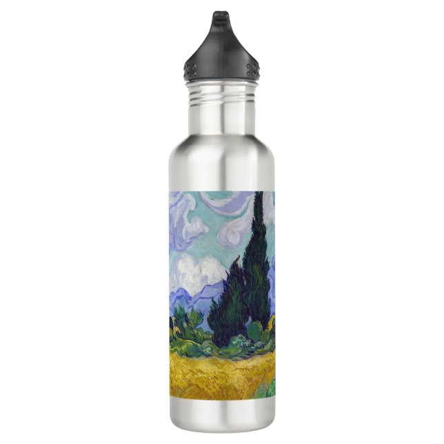 Vincent Van Gogh - Wheat Field with Cypresses Stainless Steel Water Bottle (Right)
