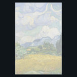 Vincent Van Gogh Wheat Field with Cypresses Stationery<br><div class="desc">Beautiful artwork from 1889 by the famous painter Vincent Van Gogh,  one of my favorite artists from the impressionist period. This impressionism landscape stationary paper features tall green cypresses set against pretty swirling clouds above a wheat field.</div>