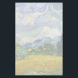 Vincent Van Gogh Wheat Field with Cypresses Stationery<br><div class="desc">Beautiful artwork from 1889 by the famous painter Vincent Van Gogh,  one of my favorite artists from the impressionist period. This impressionism landscape stationary paper features tall green cypresses set against pretty swirling clouds above a wheat field.</div>