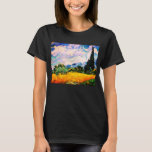 Vincent Van Gogh Wheat Field with Cypresses T-Shirt<br><div class="desc">Pretty , Vintage , Beautiful painting Vincent Van Gogh Wheat Field with Cypresses Sticker.This is an old masterpiece from the dutch master painter Vincent Van Gogh. This painting is a part of his wheat field series. This series of natural landscapse paintings were inspired by the view of the Alpilles mountains...</div>