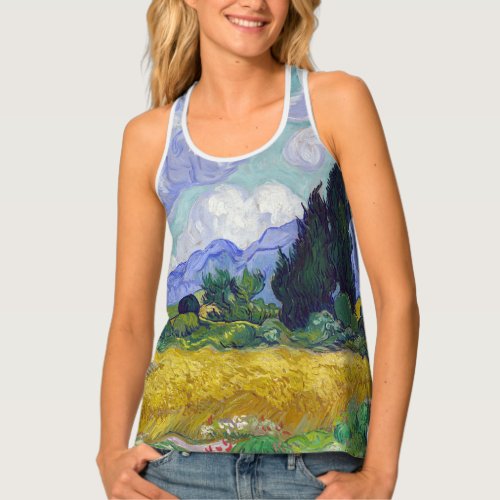 Vincent Van Gogh _ Wheat Field with Cypresses Tank Top