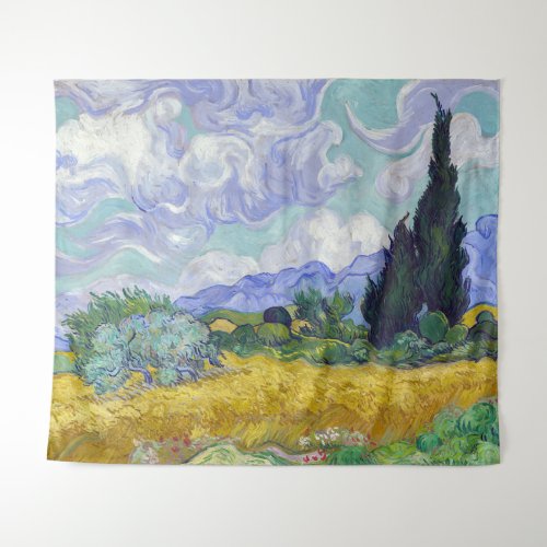 Vincent Van Gogh _ Wheat Field with Cypresses Tapestry