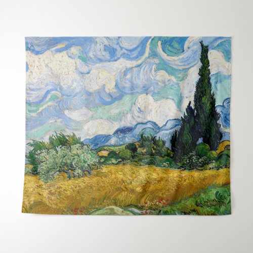 Vincent Van Gogh _ Wheat Field with Cypresses Tapestry