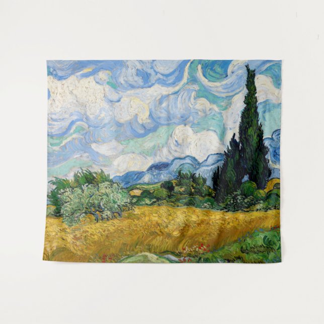 Vincent Van Gogh - Wheat Field with Cypresses Tapestry (Front (Horizontal))